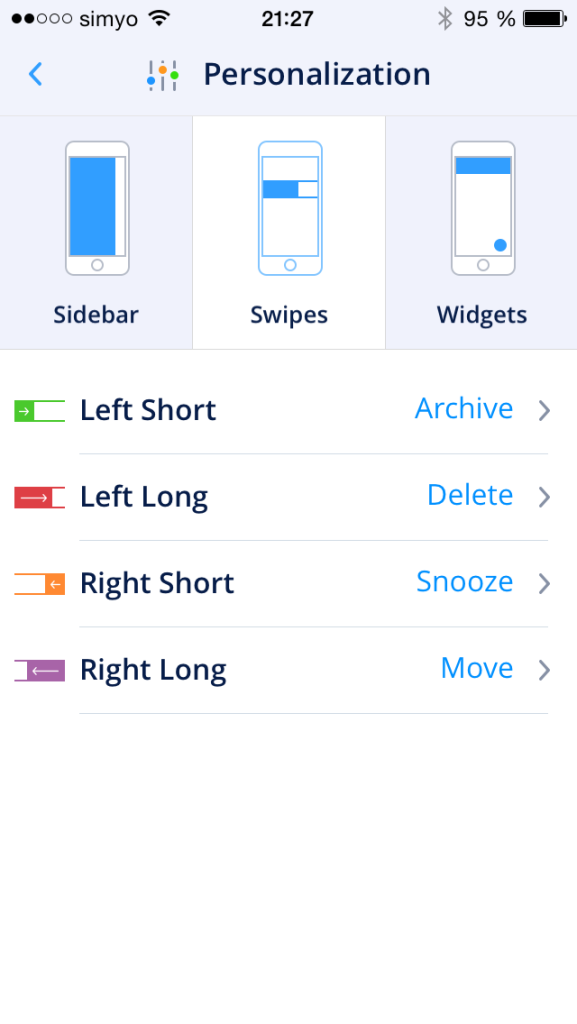 Spark Swipe Gesten - E-Mail-Client für iOS von Readdle