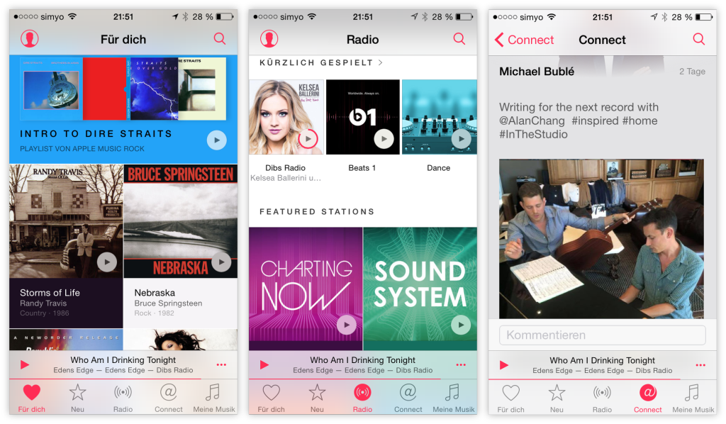 Apple Music – Toller Musik-Mix, recht überladene Oberfläche