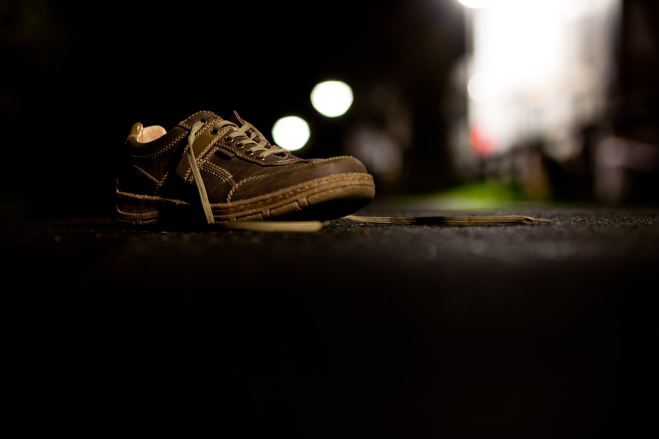 Schuh im Abendlicht